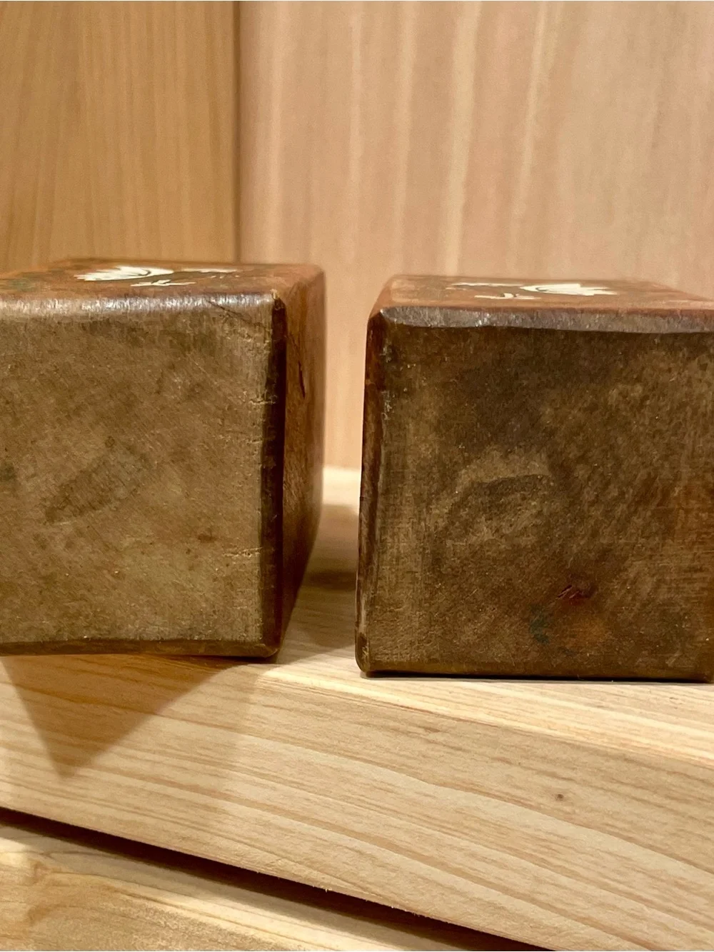 Wooden Hand Painted Salt & Pepper Shakers Vintage